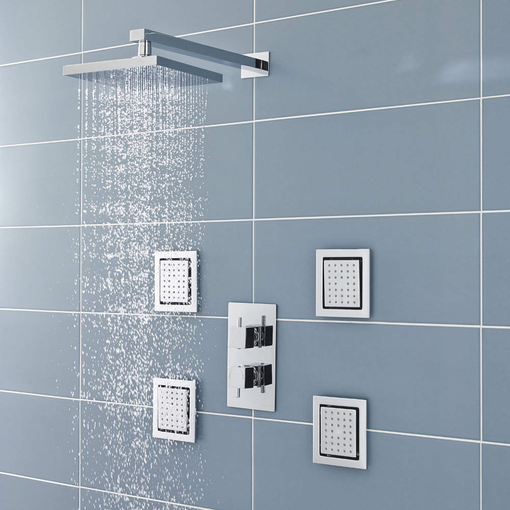 Ultra Pioneer Square Shower Valve With Diverter & 4 Body Jets Online