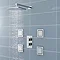 Ultra Pioneer Square Shower Valve with Diverter, Fixed Head & 4 Body Jets Large Image