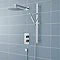 Ultra Pioneer Square Shower Valve with Diverter, Fixed Head & Slide Rail Kit Large Image