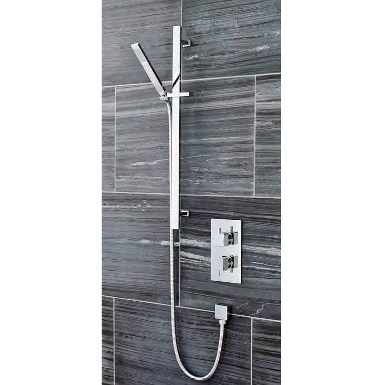 Ultra Pioneer Square Twin Concealed Shower Valve With Slide Rail Kit 