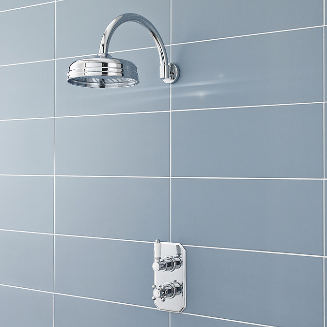 Ultra Pioneer Traditional Twin Concealed Valve with Fixed Head & Curved Arm Large Image
