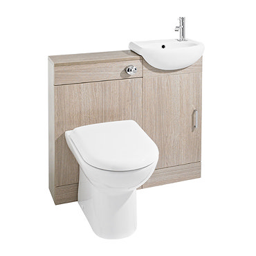 Ultra Portland Vanity Unit Cloakroom Suite W920 x D200mm - Light Oak Profile Large Image
