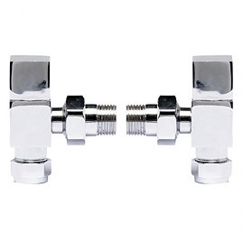 Hudson Reed Pure Square Chrome Radiator Valves - Angled - HT324 Large Image