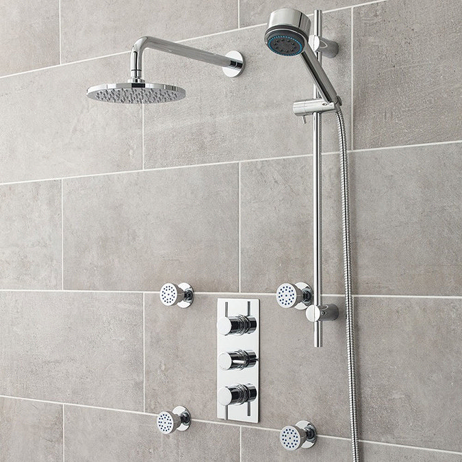 Ultra Quest Concealed Thermostatic Triple Shower Valve with Built-in Diverter  Feature Large Image