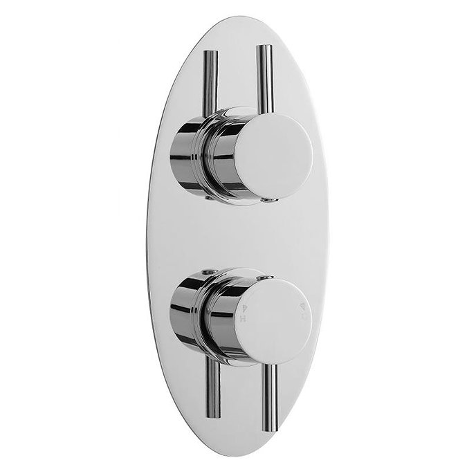 Ultra Quest Oval Concealed Thermostatic Twin Shower Valve - QUEV01 Large Image