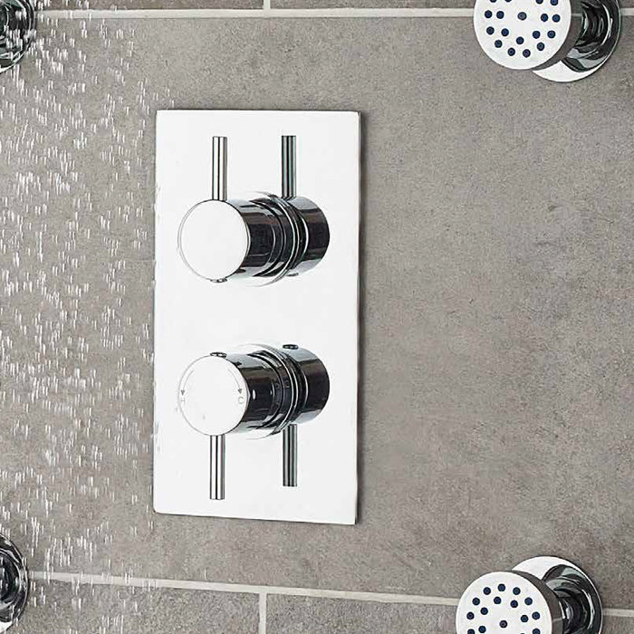 Ultra Quest Rectangular Twin Shower with Built-in Diverter - QUEV52 Profile Large Image