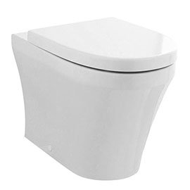 Hudson Reed Luna Round Back To Wall Pan with Top-Fixing Soft Close Seat - CPA008 Medium Image