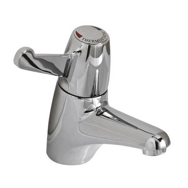 Ultra Sentry Thermostatic Mono Basin Mixer Tap with Flexi Tails - CD350 Large Image