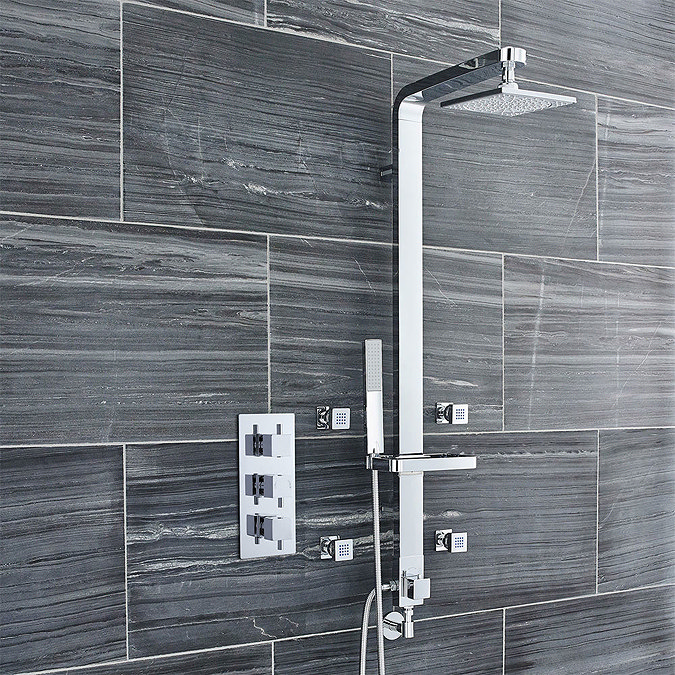 Ultra Series L Triple Concealed Thermostatic Shower Valve - Chrome - JTY303  Profile Large Image