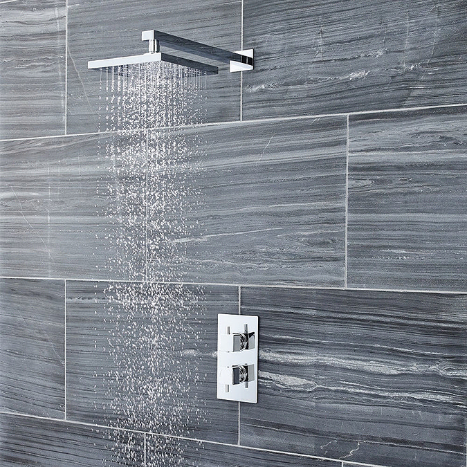 Ultra Series L Twin Concealed Thermostatic Shower Valve - Chrome - JTY301 Profile Large Image
