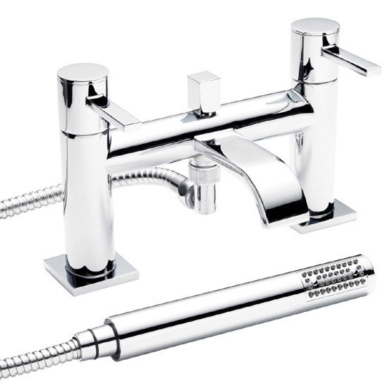 Ultra Series W Bath Shower Mixer + Shower Kit - Chrome - WTY304 Large Image