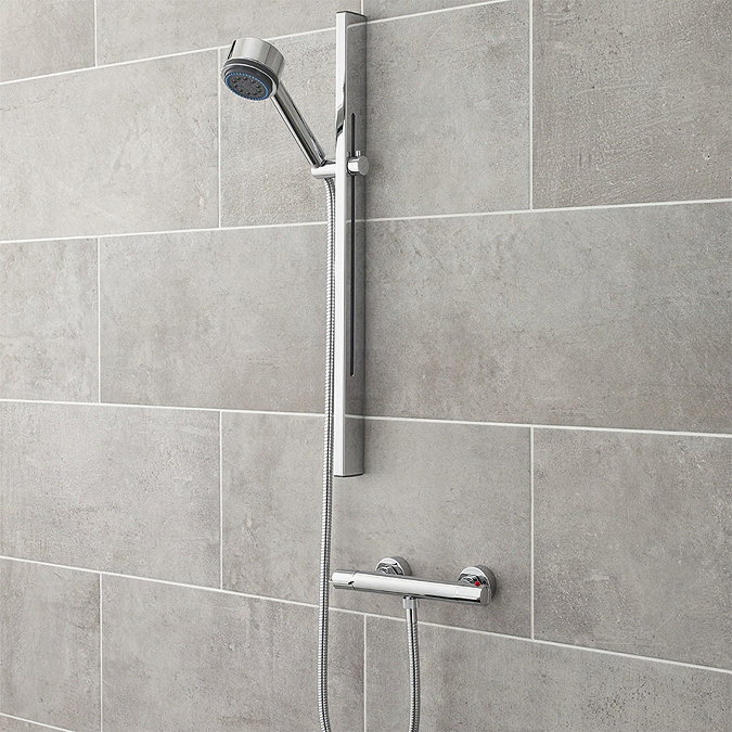 Ultra - Slimline Round Thermostatic Bar Valve - Bottom Outlet - Chrome - VBS014 Profile Large Image