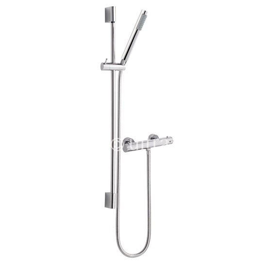 Ultra Slimline Thermostatic Bar Shower with Slim Slider Shower Kit