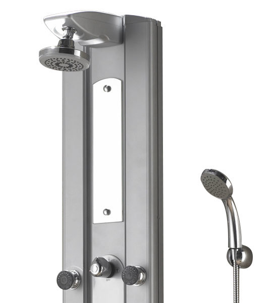Ultra - Stylo Thermostatic Shower Panel with Fixed Shower Head, 6 Body Jets & Shower Kit - AS307 Profile Large Image