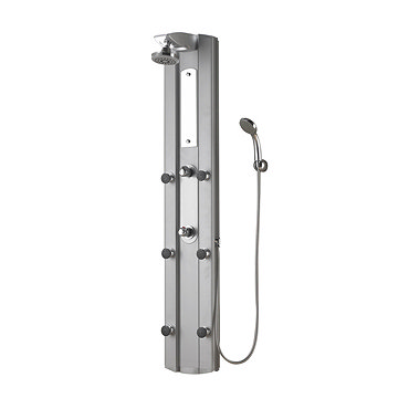 Ultra - Stylo Thermostatic Shower Panel with Fixed Shower Head, 6 Body Jets & Shower Kit - AS307 Profile Large Image