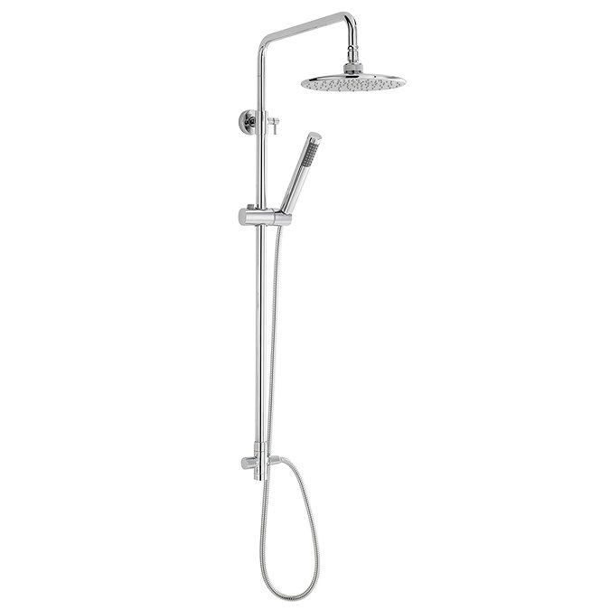 Nuie Telescopic Riser Kit with Round Shower Head - Chrome - A3113 Large Image