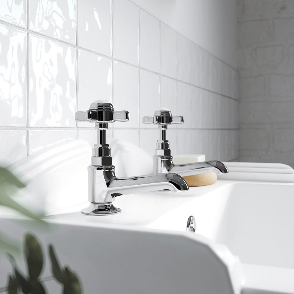 Traditional Basin Taps Chrome IJ321 At Victorian Plumbing UK   Ij321 D1 