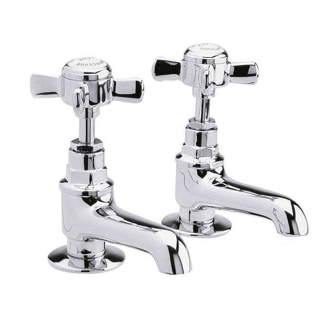 Traditional Beaumont Long Nose Basin Taps - Chrome
