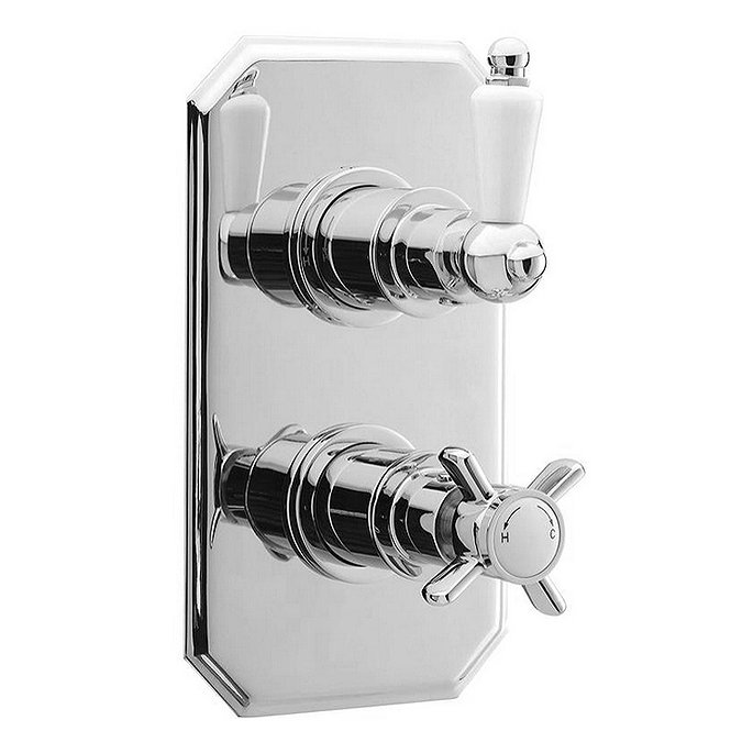 Ultra Pioneer Traditional Twin Concealed Thermostatic Shower Valve - Chrome - A3032 Large Image