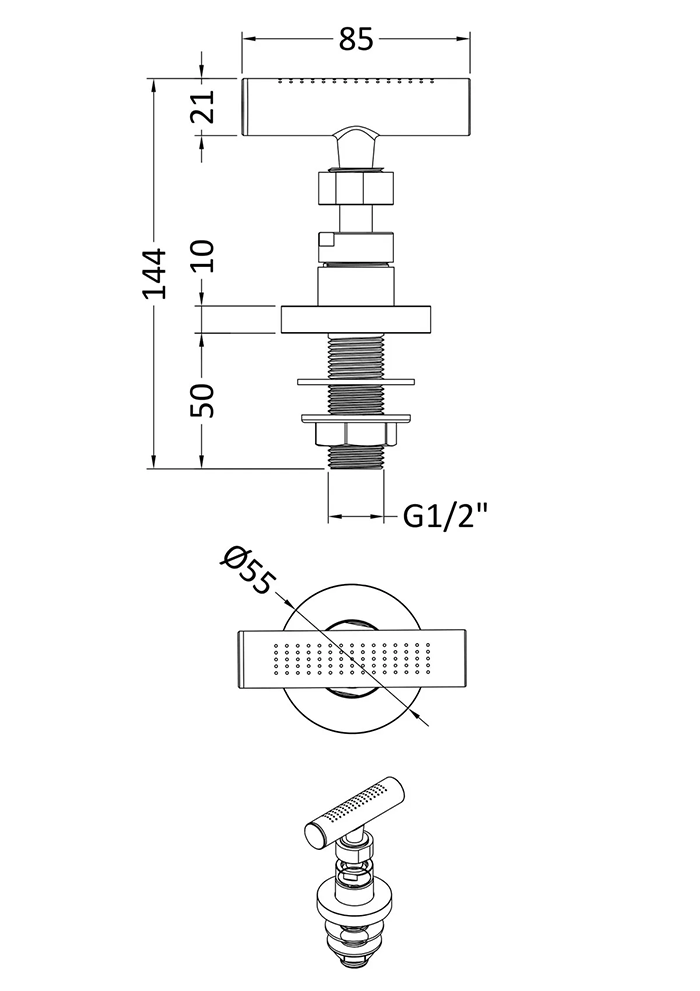 Ultra Traditional Triple Concealed Shower with Luxury Shower Kit & 4 Body Jets