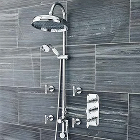 Ultra Traditional Triple Concealed Shower with Luxury Shower Kit & 4 Body Jets Large Image