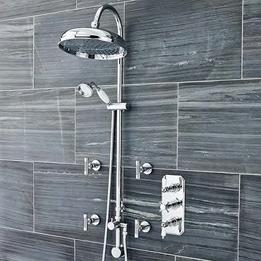 Ultra Traditional Triple Concealed Shower with Luxury Shower Kit & 4 Body Jets Profile Large Image
