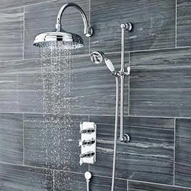 Ultra Traditional Triple Concealed Shower with Slide Rail Kit & Fixed Head Medium Image