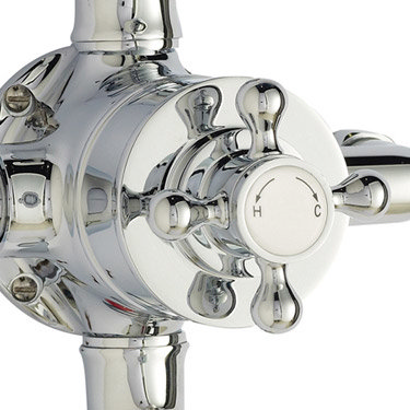 Ultra Traditional Triple Exposed Thermostatic Shower Valve - Chrome Profile Large Image