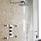 Ultra Vibe Concealed Thermostatic Triple Shower Valve w/ Square Fixed Head & Body Jets - Chrome Larg