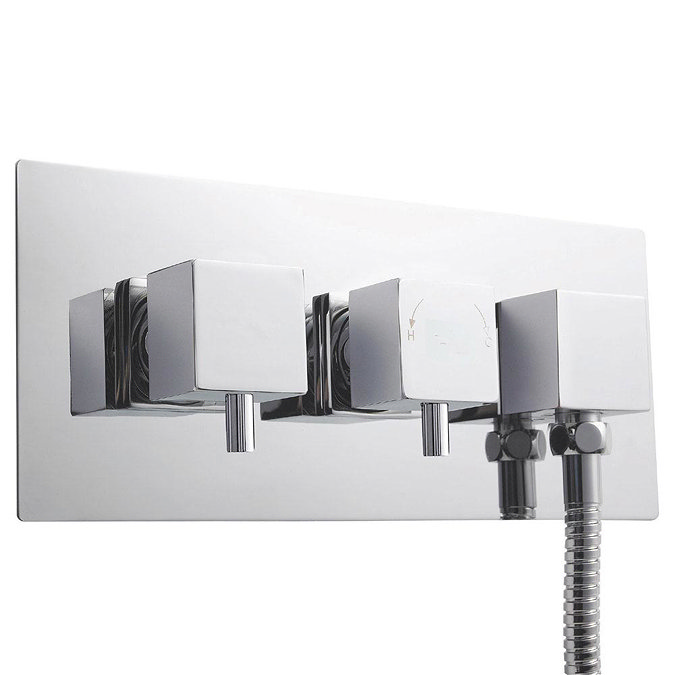 Ultra Volt Twin Concealed Thermostatic Shower Valve with Diverter & Outlet - A3077 Large Image