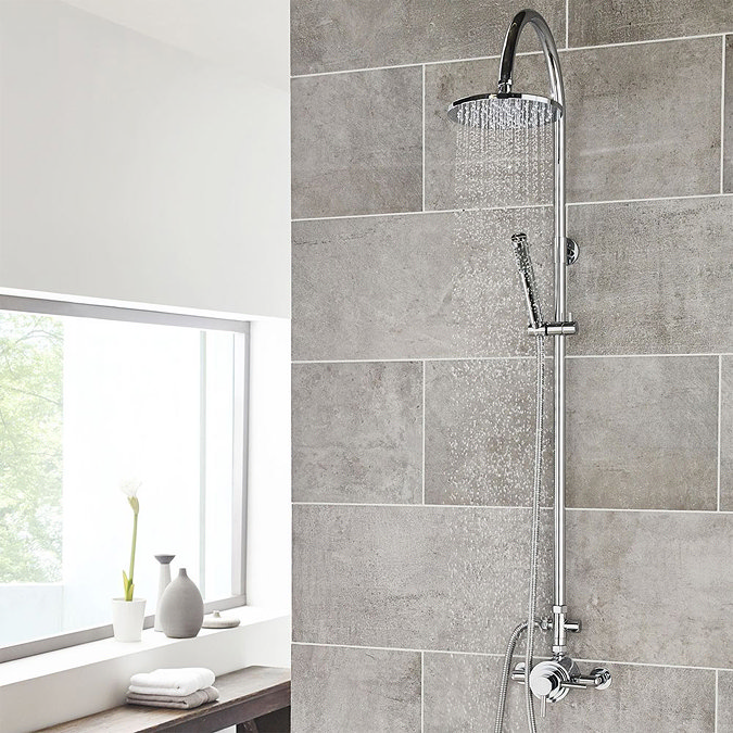 Ultra Zephyr Shower Kit with Round Head and Minimalist Handset - Chrome - A366  Profile Large Image