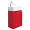 Ultra Zone Compact Wall Hung Basin and Cabinet W400 x D220mm - Red Finish - RF025 Large Image