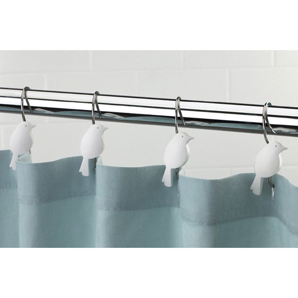 Umbra Bird Bath Shower Rings - 12 Pack - White - 023261-660 Profile Large Image
