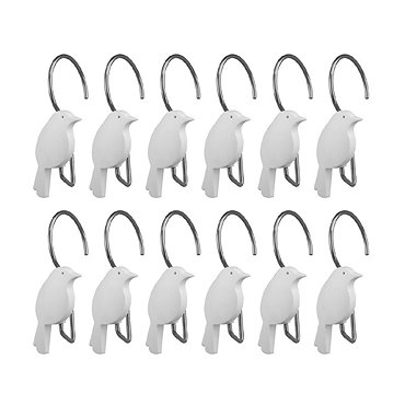 Umbra Bird Bath Shower Rings - 12 Pack - White - 023261-660 Profile Large Image