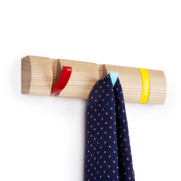 Umbra - Flip Wall-Mount 3 Hook Rack - Natural/Assorted - 318853-727 Large Image