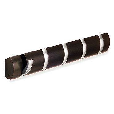 Umbra Flip Wall-Mount 5 Hook Rack - Espresso - 318850-213 Profile Large Image