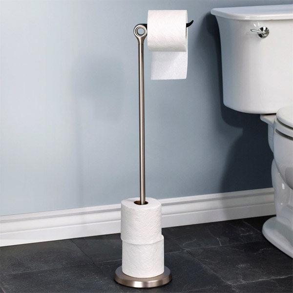 Umbra Tucan Freestanding Toilet Paper Holder w/ Pivoting Head Nickel