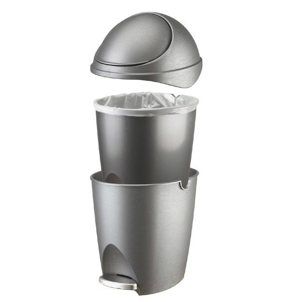 Umbra Visor 6 Litre Can - White/Metallic Nickel - 084150-491 Profile Large Image