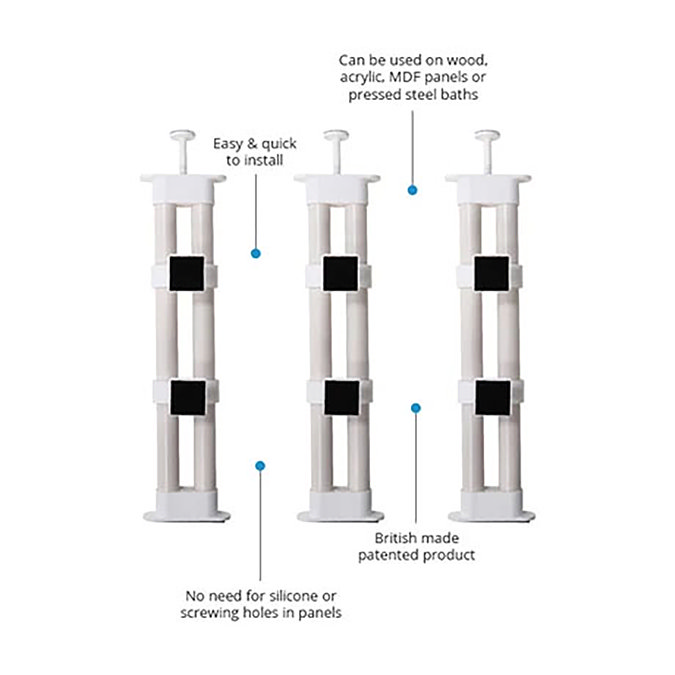 Unipanel Bath Panel Fixing Kit - 3 Piece  Feature Large Image