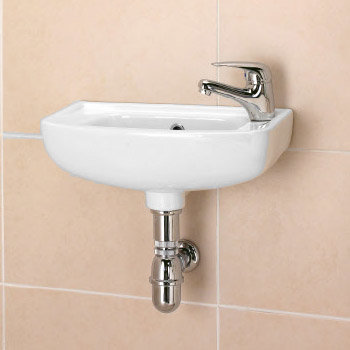 Unispace 450 1 Tap Hole Ceramic Cloakroom Basin - 231078 Large Image