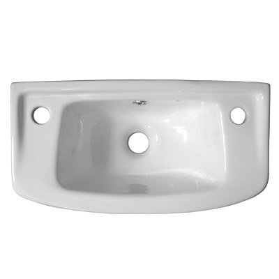 Unispace 450 2 Tap Hole Ceramic Cloakroom Basin - 231073 Profile Large Image