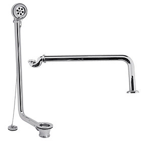 Hudson Reed Luxury Exposed Bath Drainage Kit - Chrome Large Image