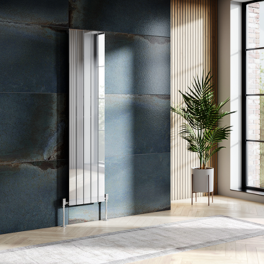 Urban Chrome Vertical Single Panel Radiator (1600mm High) 375mm Wide