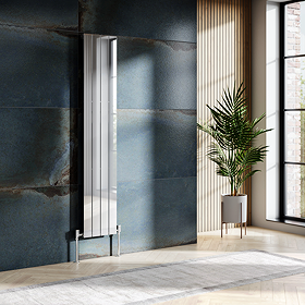 Urban Chrome Vertical Single Panel Radiator (1600mm High) 300mm Wide