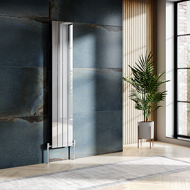 Urban Chrome Vertical Single Panel Radiator (1600mm High) 375mm Wide