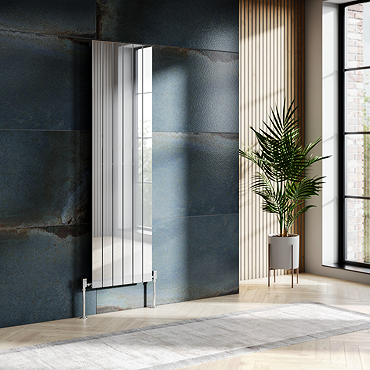Urban Chrome Vertical Single Panel Radiator (1600mm High) 375mm Wide