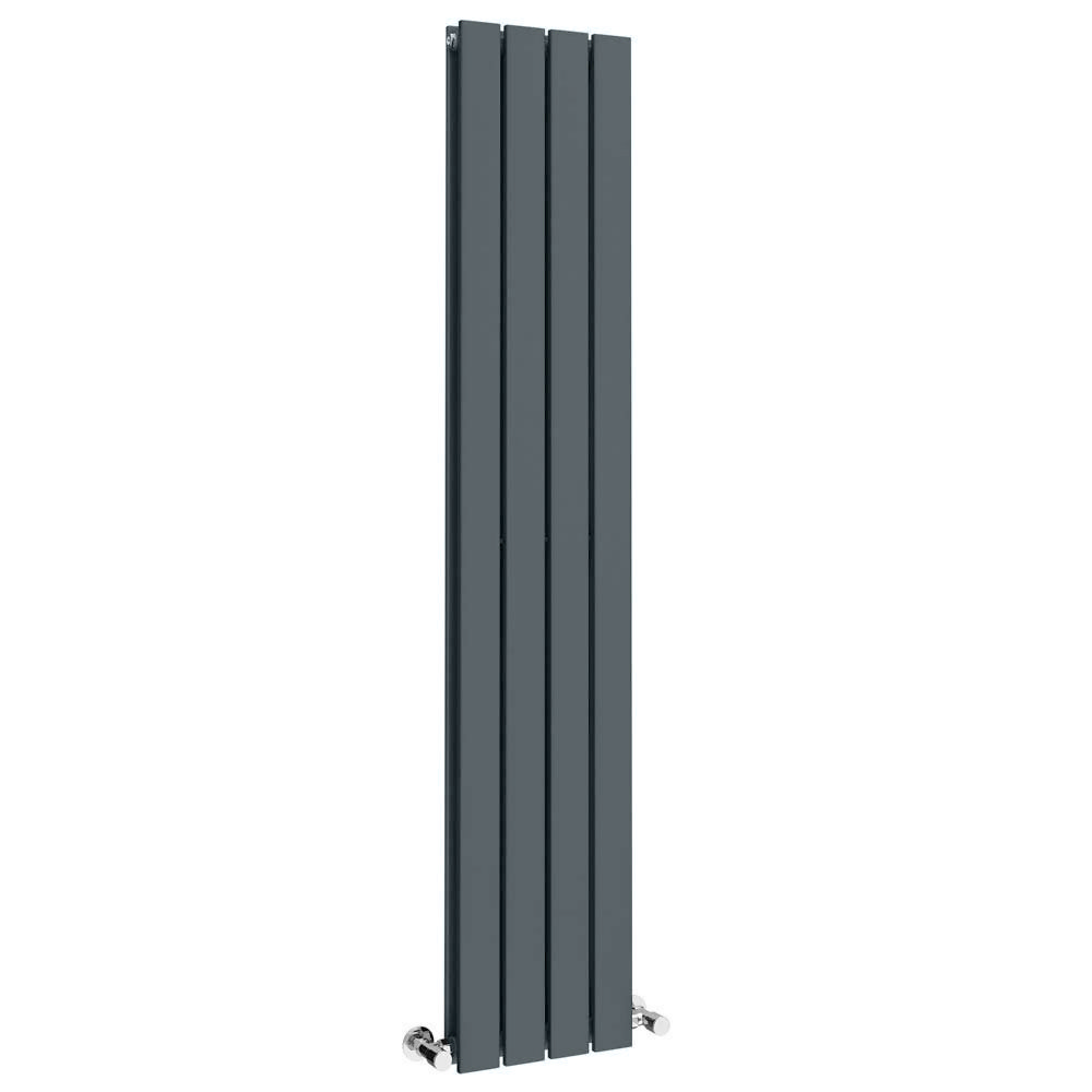 Urban 1800 x 304mm Vertical Double Panel Anthracite Radiator Victorian Plumbing UK