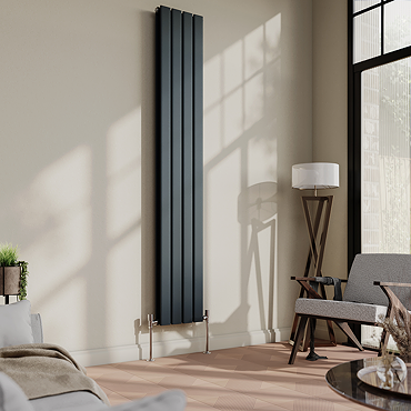 Urban 1800 x 304mm Vertical Double Panel Anthracite Radiator