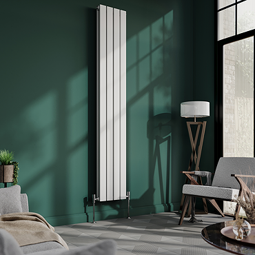 Urban 1800 x 304mm Vertical Double Panel White Radiator