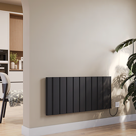 Urban 500 x 1167mm Smart WiFi Aluminium Electric Radiator - 2000W Matt Black